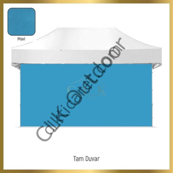CLK 2x3 40 mm Katlanabilir Tente Gazebo Çadır 1 Tam Duvar 2 Yarım Duvar Haki Askeri Yeşil