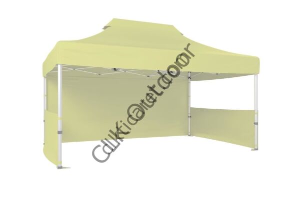 CLK 2x3 40 mm Katlanabilir Tente Gazebo Çadır 1 Tam Duvar 2 Yarım Duvar Krem