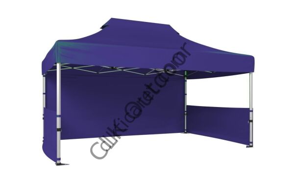 CLK 2x3 40 mm Katlanabilir Tente Gazebo Çadır 1 Tam Duvar 2 Yarım Duvar Lacivert
