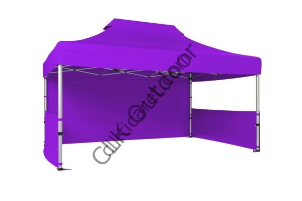 CLK 2x3 40 mm Katlanabilir Tente Gazebo Çadır 1 Tam Duvar 2 Yarım Duvar Lila