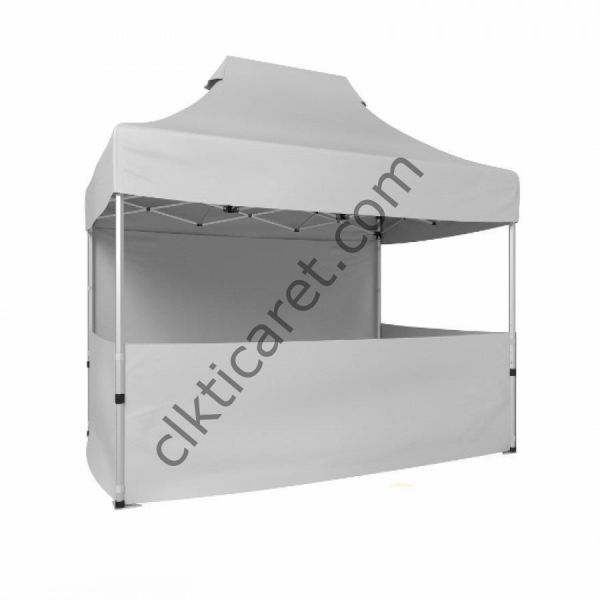 CLK 2x3 Katlanabilir Tente Gazebo Portatif Çadır 1 Tam Duvar 3 Yarım Duvar Beyaz
