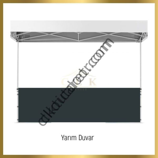 CLK 4x8 40 mm Katlanabilir Tente Gazebo Çadır Gazebo Çadır 1 Tam Duvar 3 Yarım Duvar Siyah