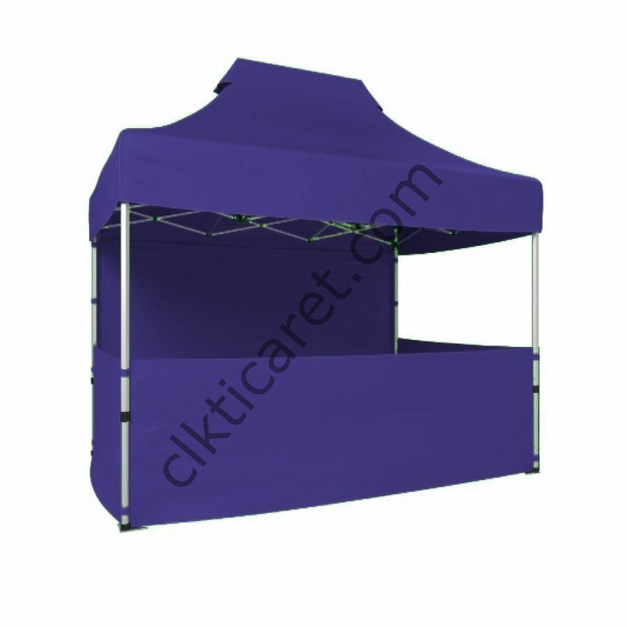 CLK 2x3 Katlanabilir Tente Gazebo Portatif Çadır 1 Tam Duvar 3 Yarım Duvar Lacivert