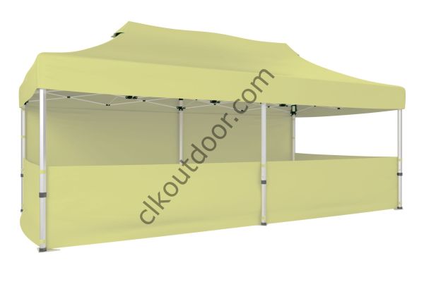 CLK 4x8 40 mm Katlanabilir Tente Gazebo Çadır Gazebo Çadır 1 Tam Duvar 3 Yarım Duvar Krem