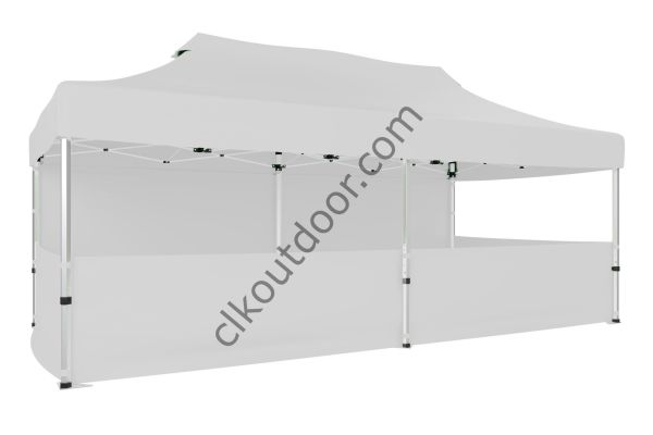 CLK 4x8 40 mm Katlanabilir Tente Gazebo Çadır Gazebo Çadır 1 Tam Duvar 3 Yarım Duvar Beyaz