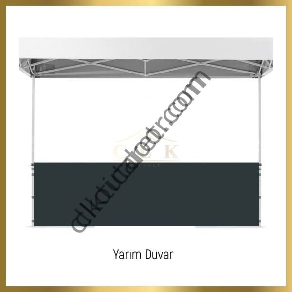 CLK 4x8 40 mm Katlanabilir Tente Gazebo Çadır Gazebo Çadır 1 Tam Duvar 3 Yarım Duvar Haki Askeri Yeşil