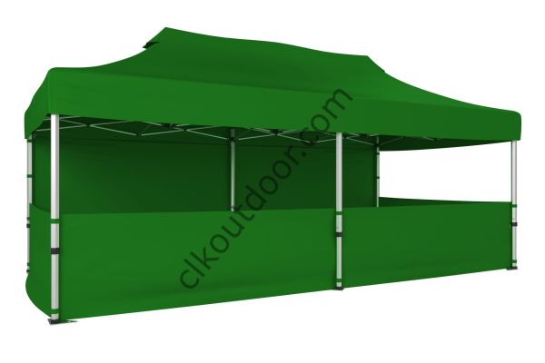 CLK 4x8 40 mm Katlanabilir Tente Gazebo Çadır Gazebo Çadır 1 Tam Duvar 3 Yarım Duvar Benetton Yeşil