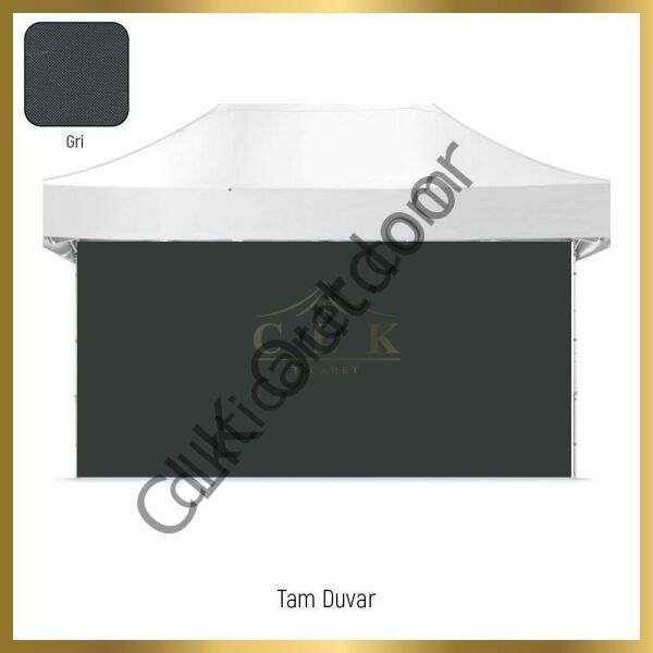 CLK 2,5x5 40 mm Katlanabilir Tente Gazebo Çadır Gazebo Çadır 3 Yan Duvarlı 2 Pencereli Haki Askeri Yeşil